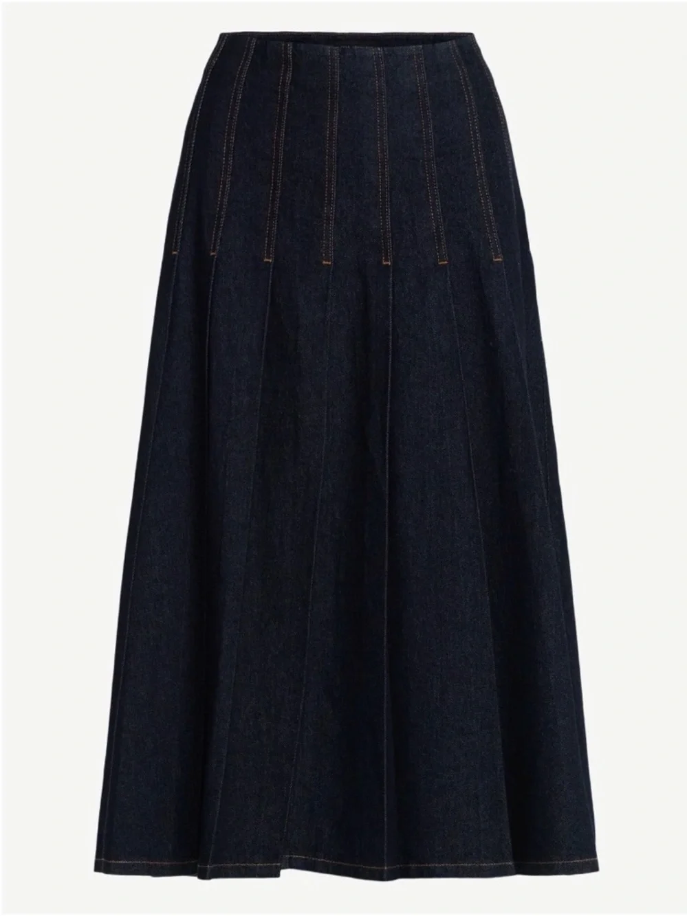 Free Assembly Stitch Pleated Denim Maxi Skirt NWT (Size 6) - Picture 5 of 6